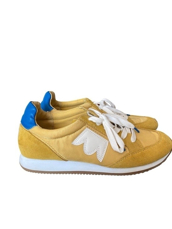 Birdies Shoes - EUC Birdies Yellow Sneakers with Blue Heel Detail